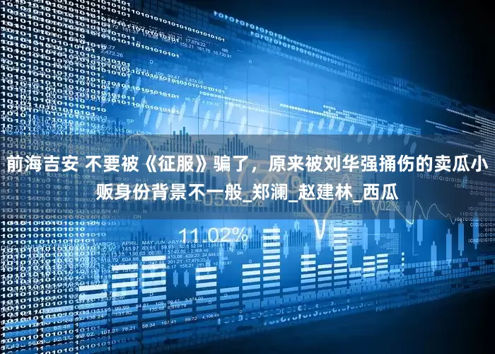 前海吉安 不要被《征服》骗了，原来被刘华强捅伤的卖瓜小贩身份背景不一般_郑澜_赵建林_西瓜